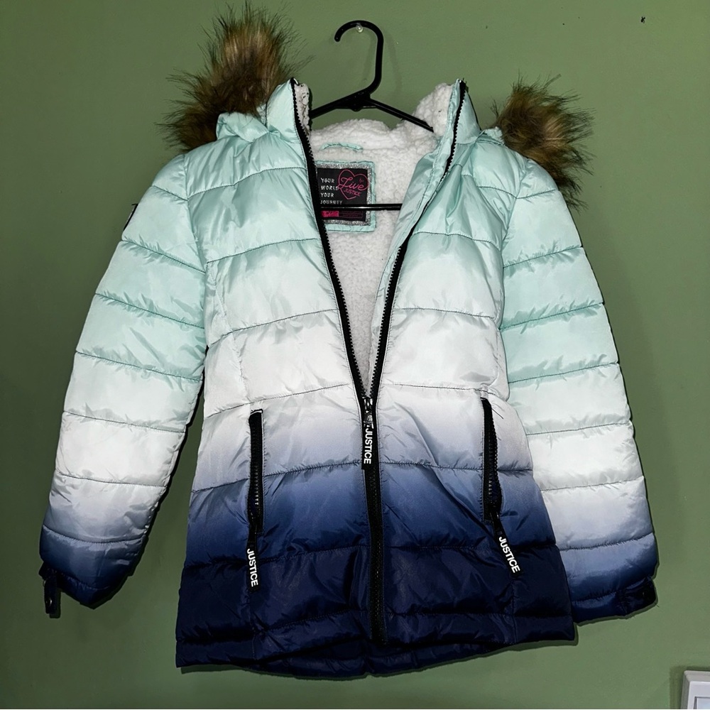 Girls 6/7 Justice ombré coat